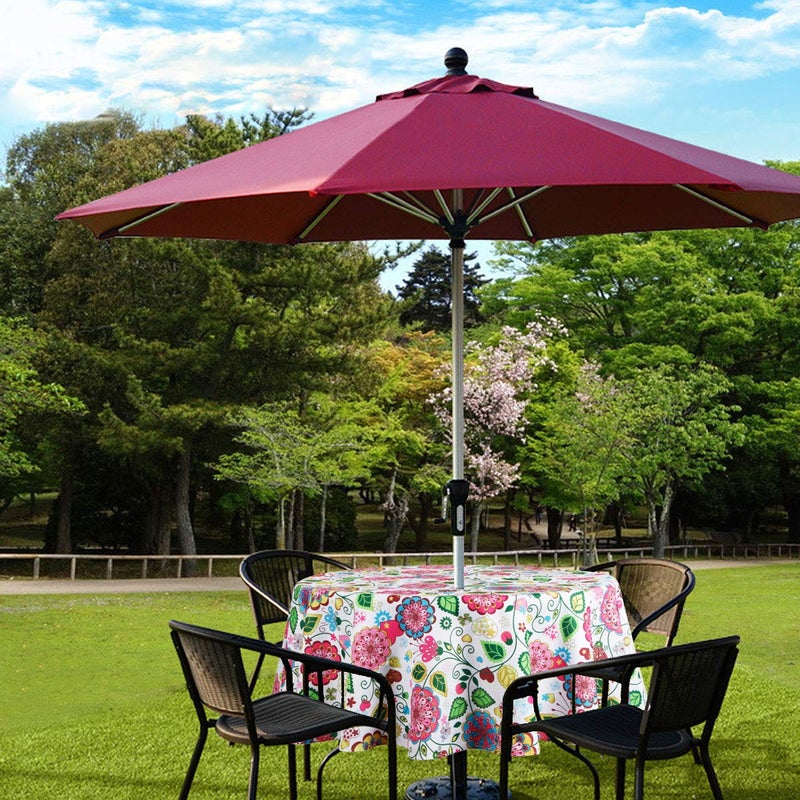 EHouseHome Outdoor and Indoor 60inch Round Tablecloth with Umbrella Hole and Zipper, Waterproof Zippered Patio Cloths, Spring/Summer Table Covers for Backyard Circular Table/BBQs/Picnic - Image 3